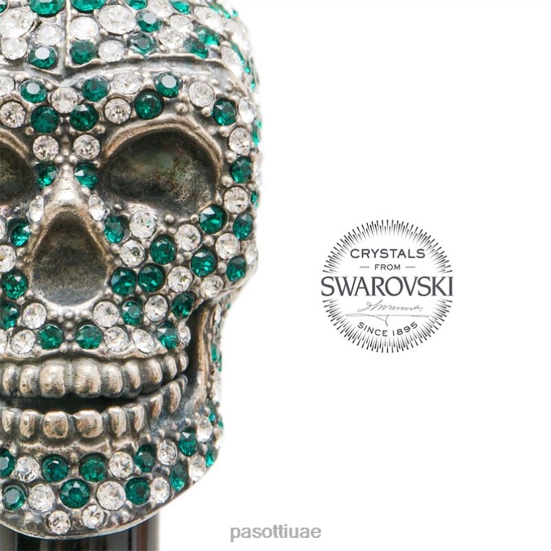 مظلة | 478 OXF-6 W333BV - مظلة جمجمة سواروفسكي خضراء PASOTTI Z446V565